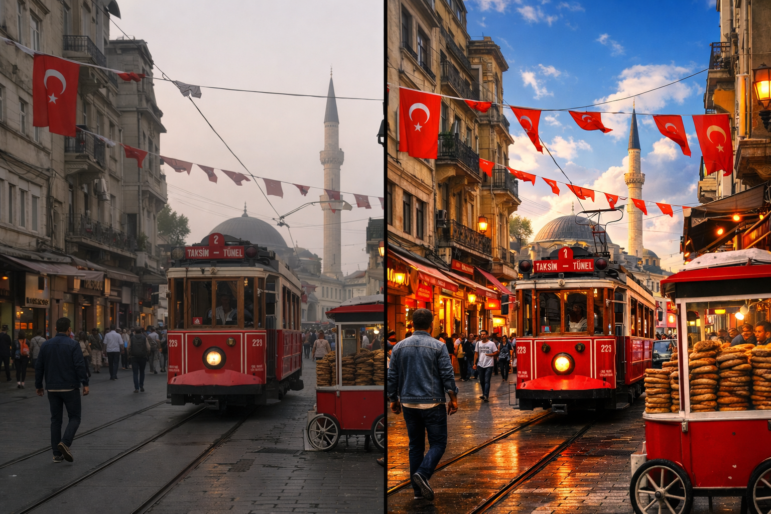 Fotoğraf düzenleme öncesi ve sonrası karşılaştırması